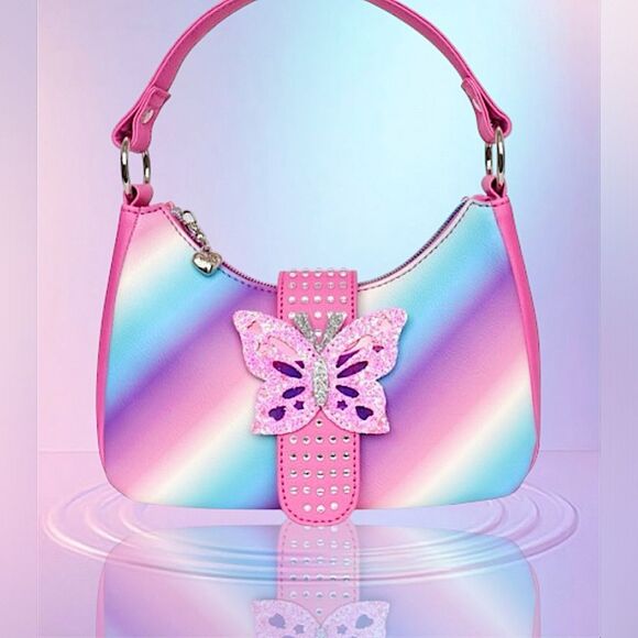 OMG Accessories 🦋 OMBRE BUTTERFLY BUCKLE MINI CRESCENT BAG - Picture 1 of 5
